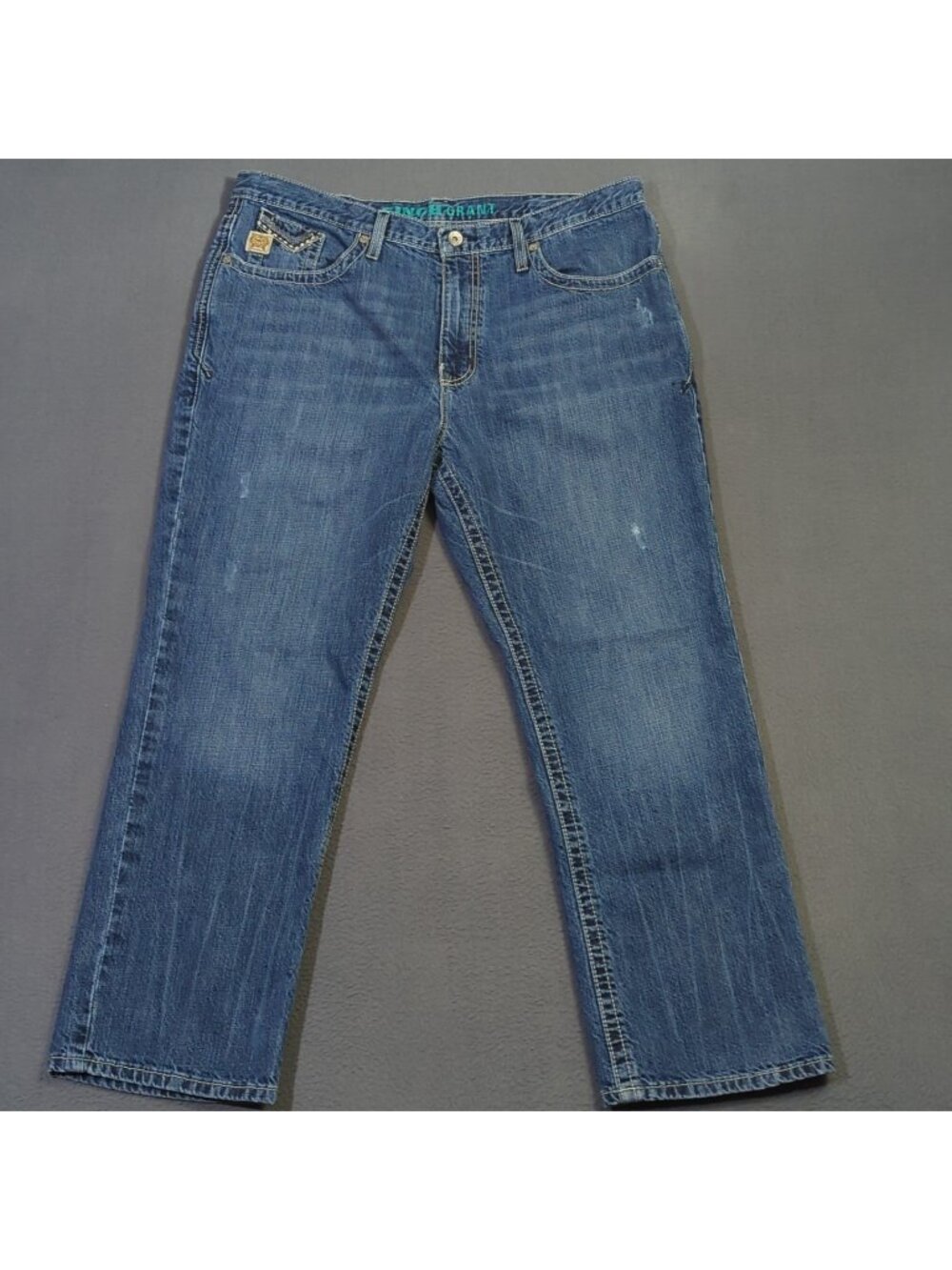 Cinch Jeans Men's 38x30 Fits 38x28 Blue Western Denim Grant Boot Cut Relaxed Fit